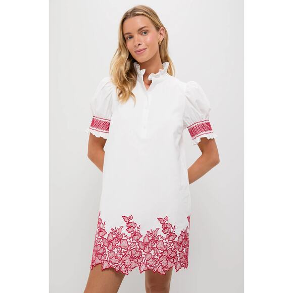 Tuckernuck Dresses & Skirts - HYACINTH HOUSE White & Red Embroidery Eliza Mini Dress Size S NWT